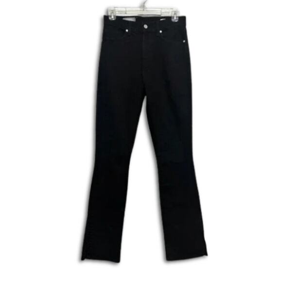 Bldwn Vented Skinny Fit Jeans Side Slits Hem Cotton Blend Stretch Black W 27 NWT - Picture 1 of 11